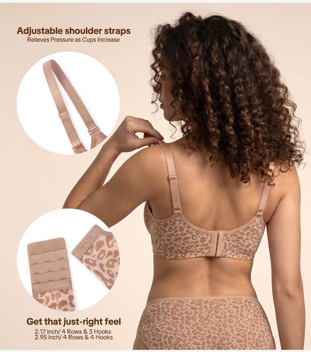 HSIA Leopard Wild Unlined Plus Size Breathable Soft Mesh No Padding Underwire Women Bra Womenswear Vneck HSIA Leopard Wild Unlined Plus Size Breathable Soft Mesh No Padding Underwire Women Bra Womenswear Vneck