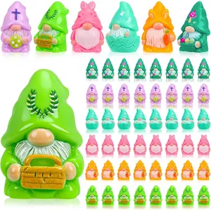 60 count Easter Mini  Figures  Fairy   Figurines to  Easter Carrot Bunny Ear Basket Eggshell Eggs  Miniature  Statues for Party Favors Tiered Tray Garden Decor