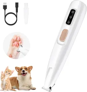 Pet Micro Precision Trimmer, Multifunctional Pet Hair Trimmer Waterproof Rechargeable Shaver with LED Light for Paws Eyes Ears Face Buttocks for Small Dogs and Cats,50dB Quiet Shave.