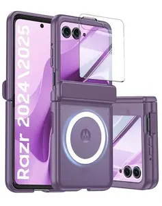 For Motorola Razr 70/Razr 70 Ultra 2026/Razr  60 2025/60 Pro +/Razr 60 Ultra/50 Case with MagSafe, Slim Matte Translucent Magnetic Shockproof Phone Case,with Built-in Screen Protector,Hinge Protection Cover Shockproof Heavy Duty Rugged Ultra Slim Case