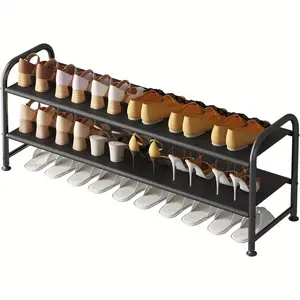 Space-Saving 2-Tier Shoe Rack! Stackable Organizer for Closet/Entryway - Fits More Pairs, Easy Assembly