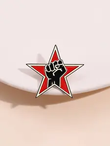 Social Justice Pin Star Fist Protest Symbol Design, Power Statement, Equality Movement Attitude Clothing Accessory