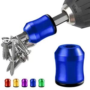 Strong Magnetic Screwdriver Ring 1/4" Hex Bit Magnetizer, Upgrade Removable Screw Holder for Power Drill & Hand Tools, Anti-Slip Magnetic Bit Ring, Universal Fit for Hex Screwdrivers, Quick Screw Pick Up & Hold, DIY Repair Tool