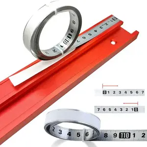 Self Adhesive Metric Scale Ruler, 1 Count Stainless Steel Straight Edge Ruler, Hand Measuring Tool for T-track Router Table Saw Woodworking Tool