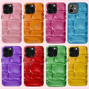 NeeDoh Cool Crush Ice Cube Phone Case, Visual Printed Graphic Hard Phone for Full Iphone & Samsung Series