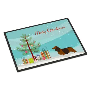 Carolines Treasures  Longhaired Dachshund Christmas Indoor or Outdoor Mat, 24 x 36 in.