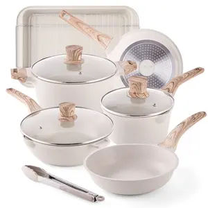 10 Pieces Nonstick Cookware Sets Kitchen Induction Pots and Pans with Baking Pan Set