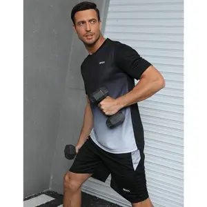 Men's Workout Sets Athletic Clothes Soccer Shirts Shorts 3 Pack Basketball Running Gym Football Outfits Summer