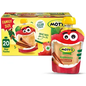 Mott's Cinnamon Applesauce, 3.2 oz clear pouches, 20 pack