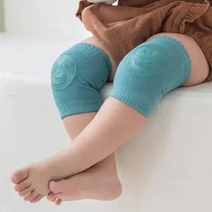 Anti-Slip Happy Face Knee Pads, Thick Towel Cloth Crawling Wrist Support, Modest Style, All Seasons, 1 Pair