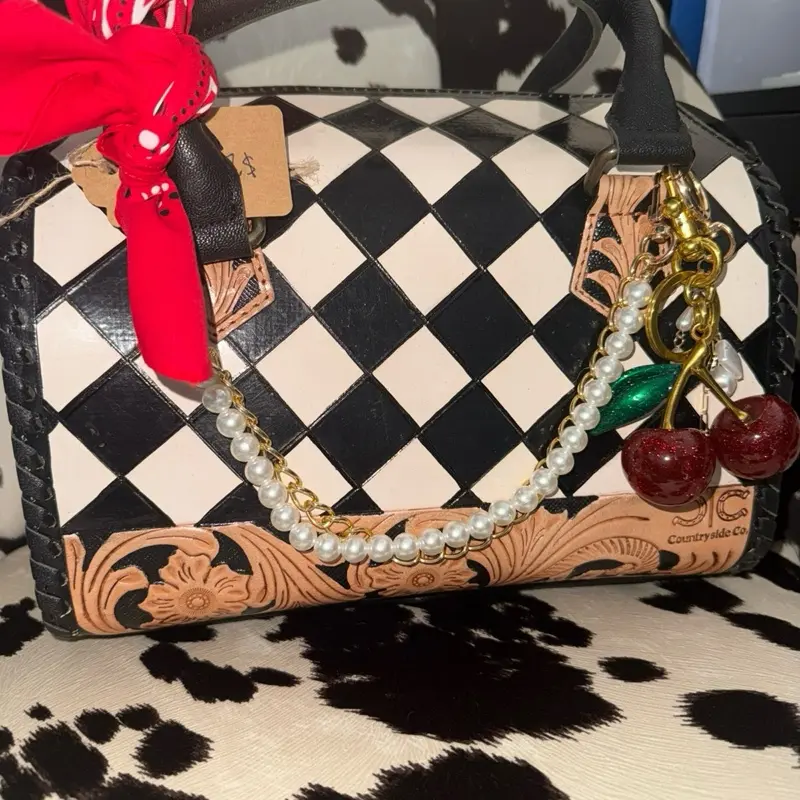 Black and White Speedy Crossbody Bag, Stylish Lightweight Handbag for Daily Use