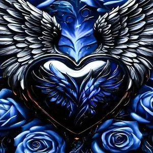 Heart & Wing Pattern DIY Diamond Arts Colorful Painting Kit without Frame, DIY 5D Diamond Arts Colorful Painting Kit, Wall Art Decor for Home