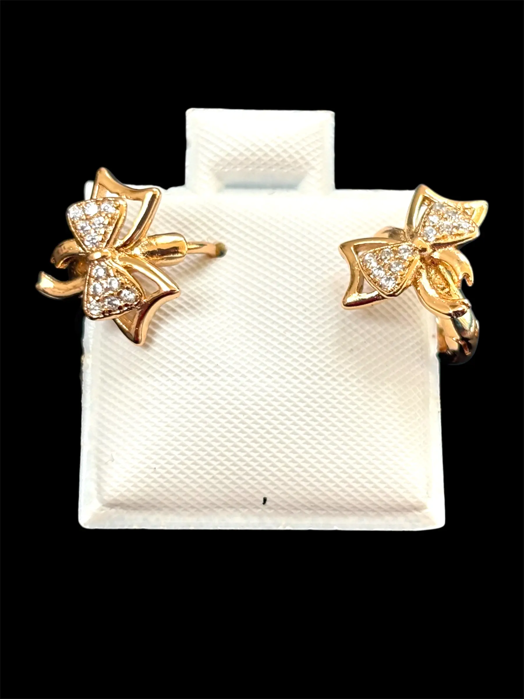 Tiny Bow Gold Plated Earrings