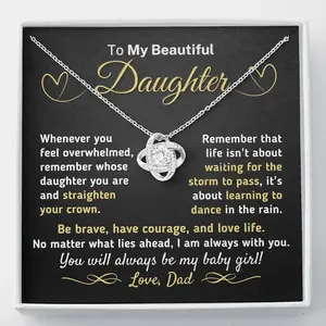Gift for Daughter From Dad - "Straighten Your Crown" Knot Necklace TFW