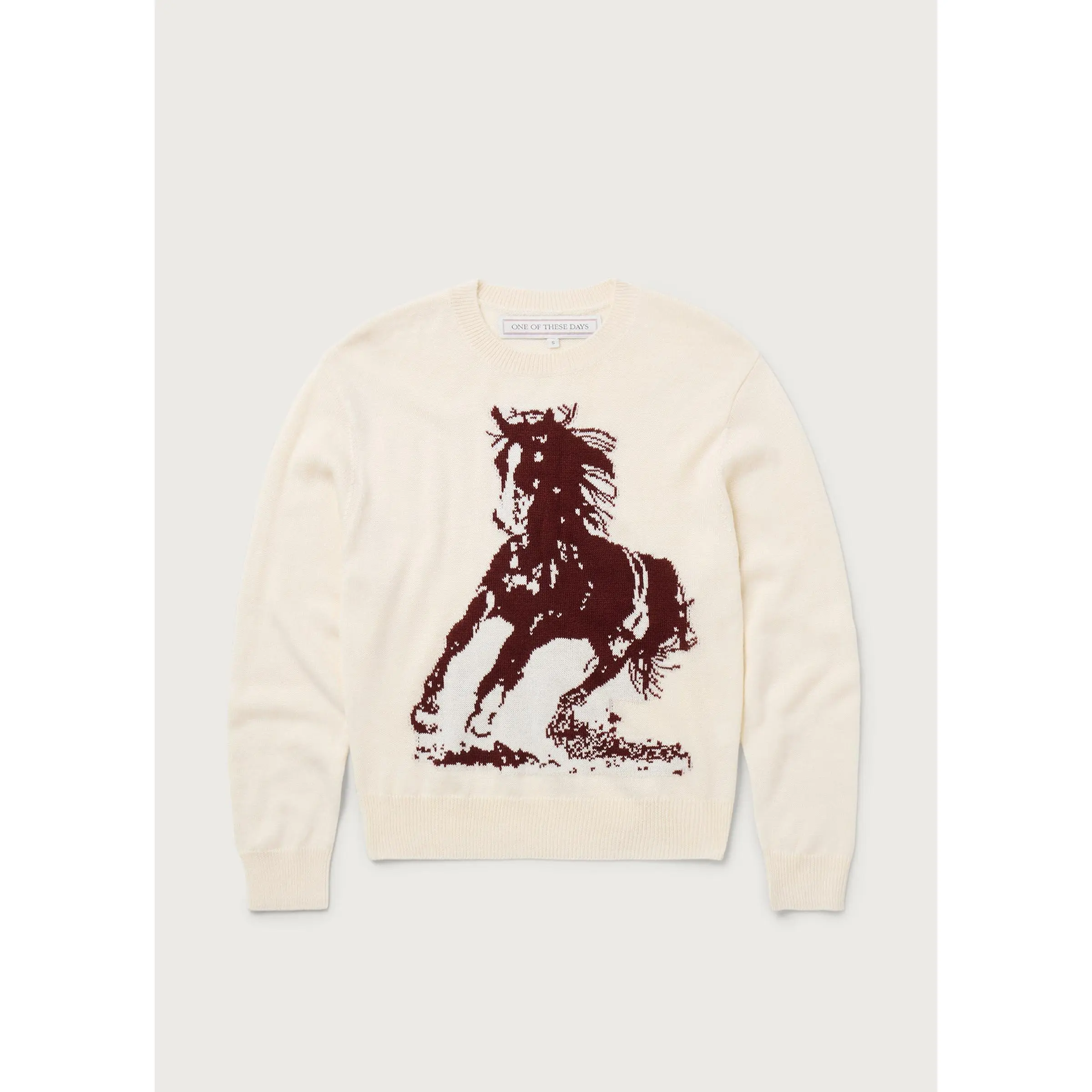 Running Horse Knit Sweater | Oatmeal