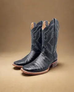 Black Caiman Belly | Men's Cowboy Boots Square Toe