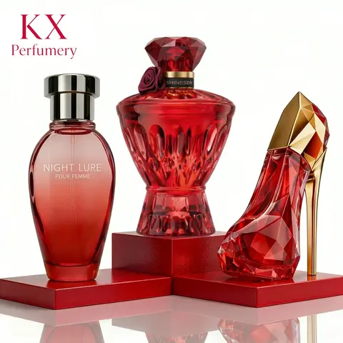 Shinesonn Ruby Deold Red Bottle Women's Perfume Set (3pcs) - Layering Fragrance Bundle, Fruity Floral Oriental Orchid Violet Scent, Long Lasting Fresh Beauty Products, Perfume Gift Sets for Women's Valentine/Birthday Gifts
