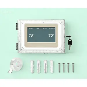 Reusable Thermostat Lock Box Cover with Key, Tamper-Proof Security Enclosure for Most Models, Durable Protective Housing Fits Home and Office Thermostats Up to 4.72" H x 6.3" W, Secure Locking Anti-Tamper Guard
