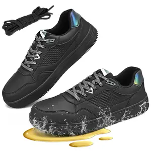 SPIEZ Chef Waterproof Shoes - Oil-Resistant Non-Slip with Stylish Look for Kitchen Crews (Black)