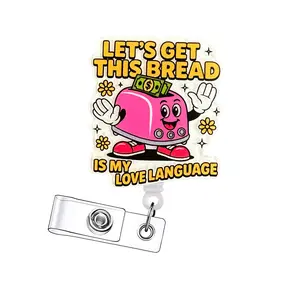 Funny Retractable Badge Reel, Acrylic ID Holder with Clip for Nurses, Doctors, Students & Office Staff, 15pcs Set