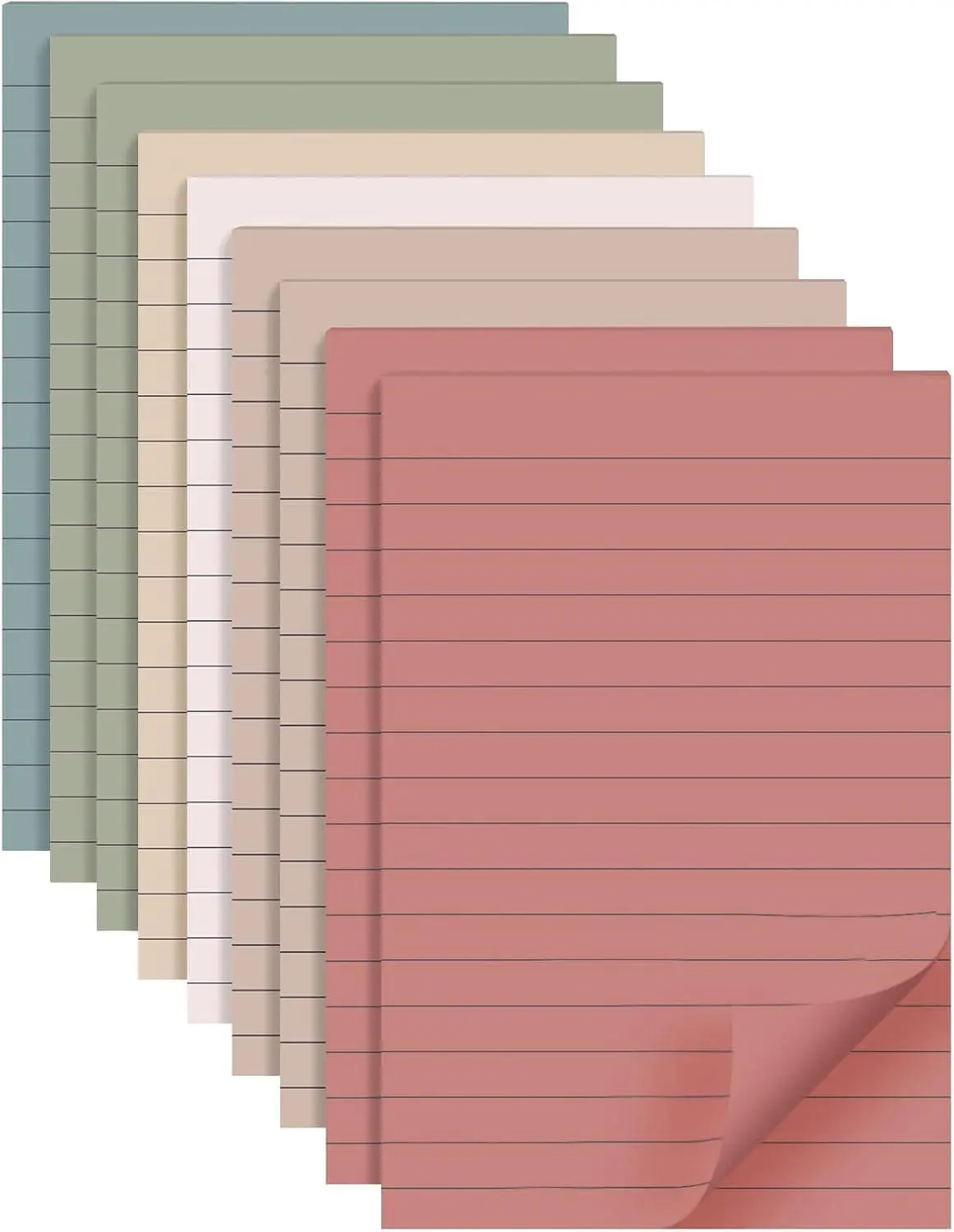 9 Pads Lined Sticky Notes 4x6 in Post, Vintage Colors Self Pad Its, Super Sticking Power Memo Pads Its, 40 Sheets/pad