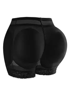 Women's Contrast Lace High Waist Shorts, Breathable Comfortable Sheer Detachable Padded Panty, Tummy Control Butt Lifter, Smooth Seamless Shaper, Underwear, High Waisted Shapewear, Body Shaper Shapewear