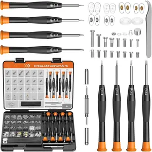 Eyeglass Repair Kit, Sunglasses/Glasses Repairing Tool including Small Screws, Nose Pads and Screwdrivers, Eyeglass Fixing Kit; Christmas  for people who wear glasses(Men/Women Him/Her)