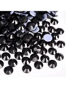 1440/288pcs Hotfix Rhinestones black DIY rhinestone glass gemstone hot repair glass rhinestone suitable for nail decoration, clothing wedding dress, handicraft decoration