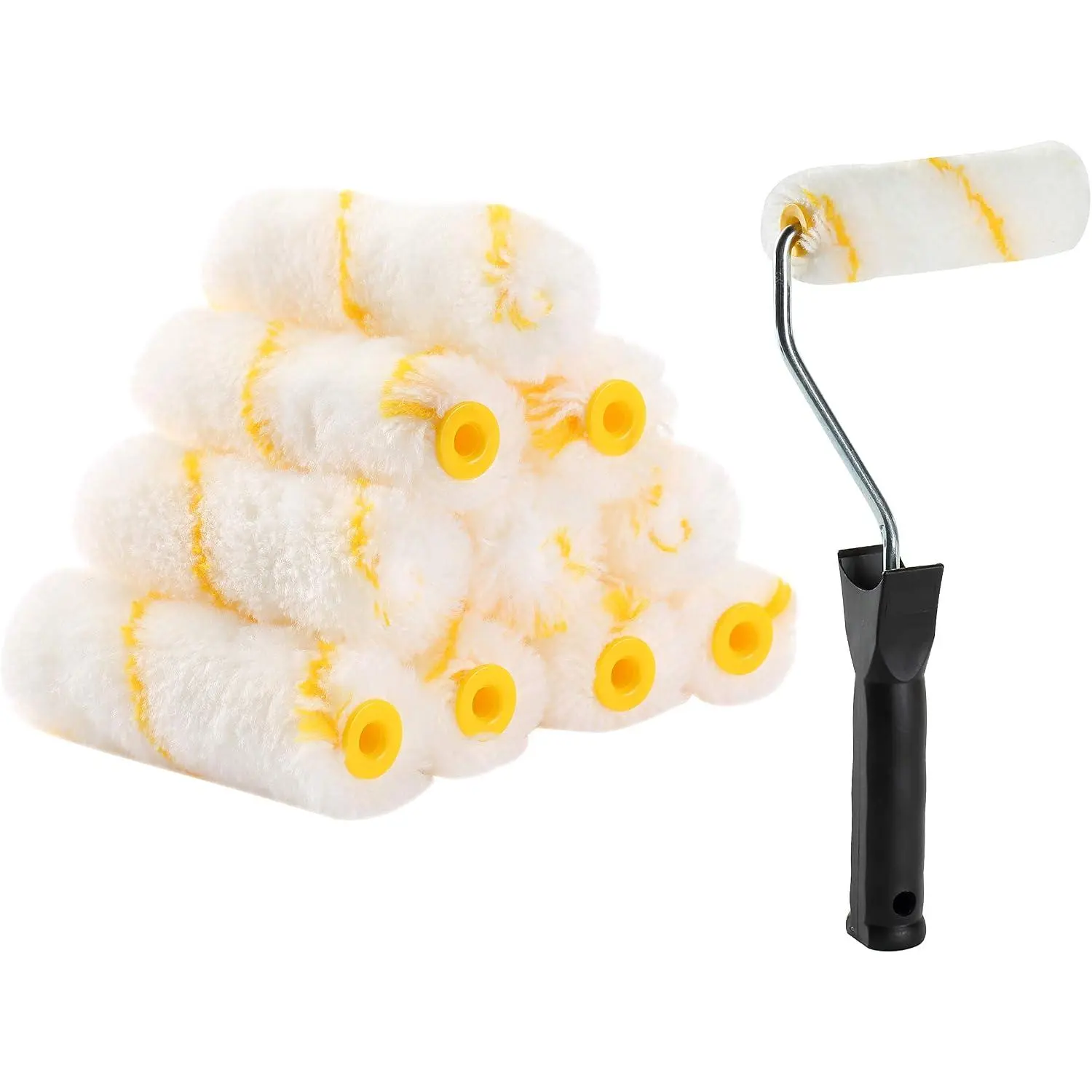 Bates- Paint Rollers, 4 inch Paint Roller with 10 Covers, Wall Painting Tool