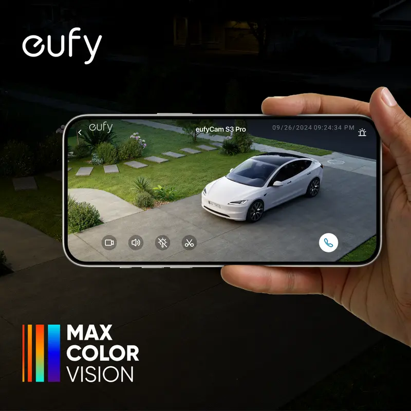 eufyCam S3 Pro 2-Cam Kit, Solar Camera Outdoor Wireless, MaxColor Night Vision, 4K Security Camera with Solar Panel, Forever Power 2.0, Face Recognition AI, Expandable Local Storage, No Monthly Fee｜Spingtok 3