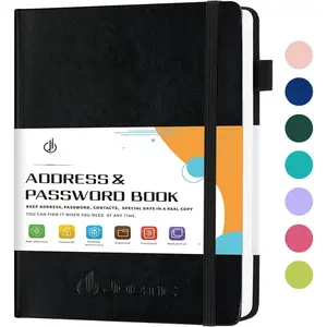 Address book with Alphabetical Tabs, Hardcover Password Keeper and Telephone Book Address Organizer Record Contacts, Internet Login Address Log book Journal Notebook for  or Office-Black