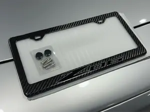 Z06 Black on Black License Plate Frame 100% Real Carbon Fiber Tag Cover fits Corvette