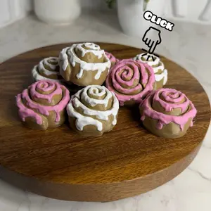 Cinnamon Roll Clicker | Sensory Toy Clicker | Strawberry Cinnamon Roll Clicker | Food Fidget Clicker | Fidget Clicker | 3d Printed Fidget