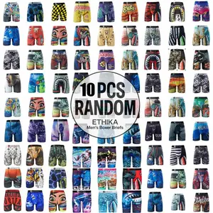 Men's Underwear Boxer Briefs 6Pcs Summer Surf Sexy 3D Printed Beach Swimwear Men Swim Panties Volleyball Sports Gym Shorts gifts for men