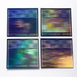 Retro Animation TV Channel Parody Holographic Vinyl Sticker Set (4) – “Studios” Grid Logo Style Decals for Laptop, Water Bottle, Phone Case, Car Window