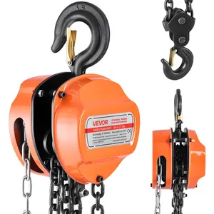 Hand Chain Hoist, 3 Ton 6600 lbs Capacity, Manual Chain Block with Upgrade G80 Galvanized Chain, 10 ft Lifting Height, Heavy Duty Pulley Hoist for Garage Warehouse Automotive Machinery, Orange