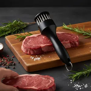 Professional Dual-Head Meat Tenderizer Tool: Stainless Steel Meat Mallet for Steak & BBQ, Efficient Meat Penetration to Retain Juiciness, Durable Kitchen Cooking & Grilling Preparation Essential