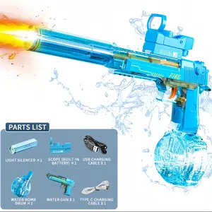 Rechargeable Automatic Electric Water Blaster Toy with Drum Tank, Outdoor Summer Pool Beach Toy for Kids & Adults cool gift