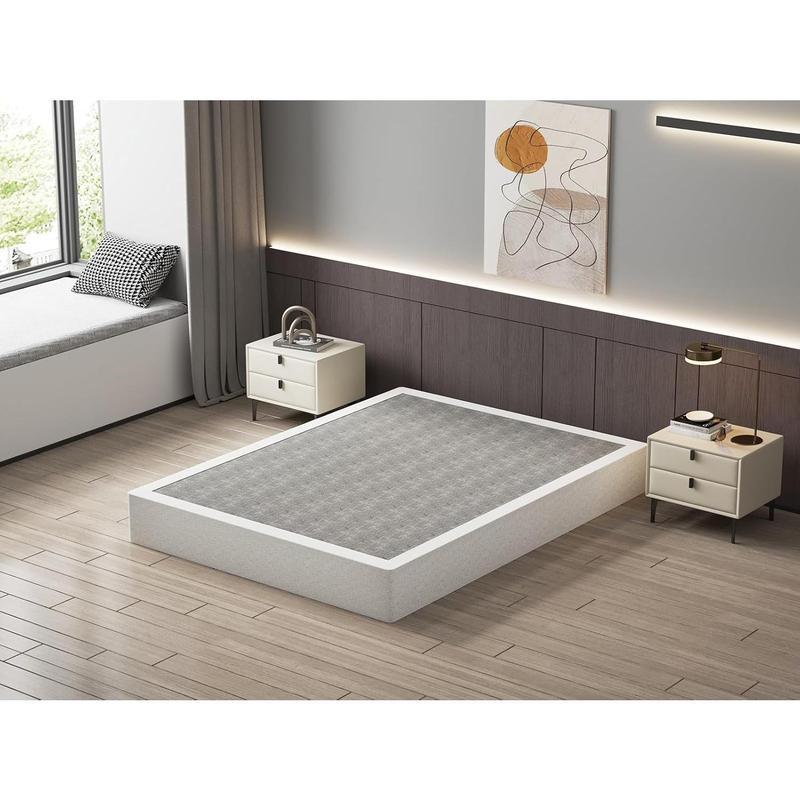 Box Spring 9 Inch High Profile Black Heavy Duty Metal Mattress Foundation with Fabric Cover,Easy Assembly,Non-Slip & Noise-Free