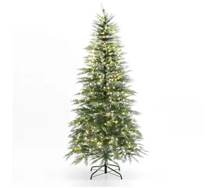 LuxenHome 7Ft Pre-Lit Green Cypress ArtificialTree