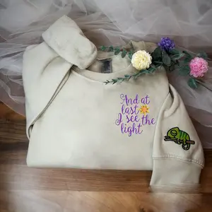 Embroidered And at last i see the light sweatshirt, Embroidered sweatshirt, Magic Kingdom sweatshirt