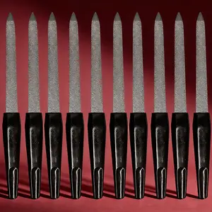 10Pcs Professional Metal Nail Files, Double-Sided Reusable Manicure Pedicure Files for DIY Nail Art & Daily Nail Grooming