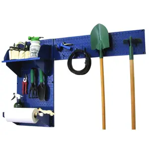 Pegboard Garden Tool Board Organizer Kit - Blue Pegboard with Accessories