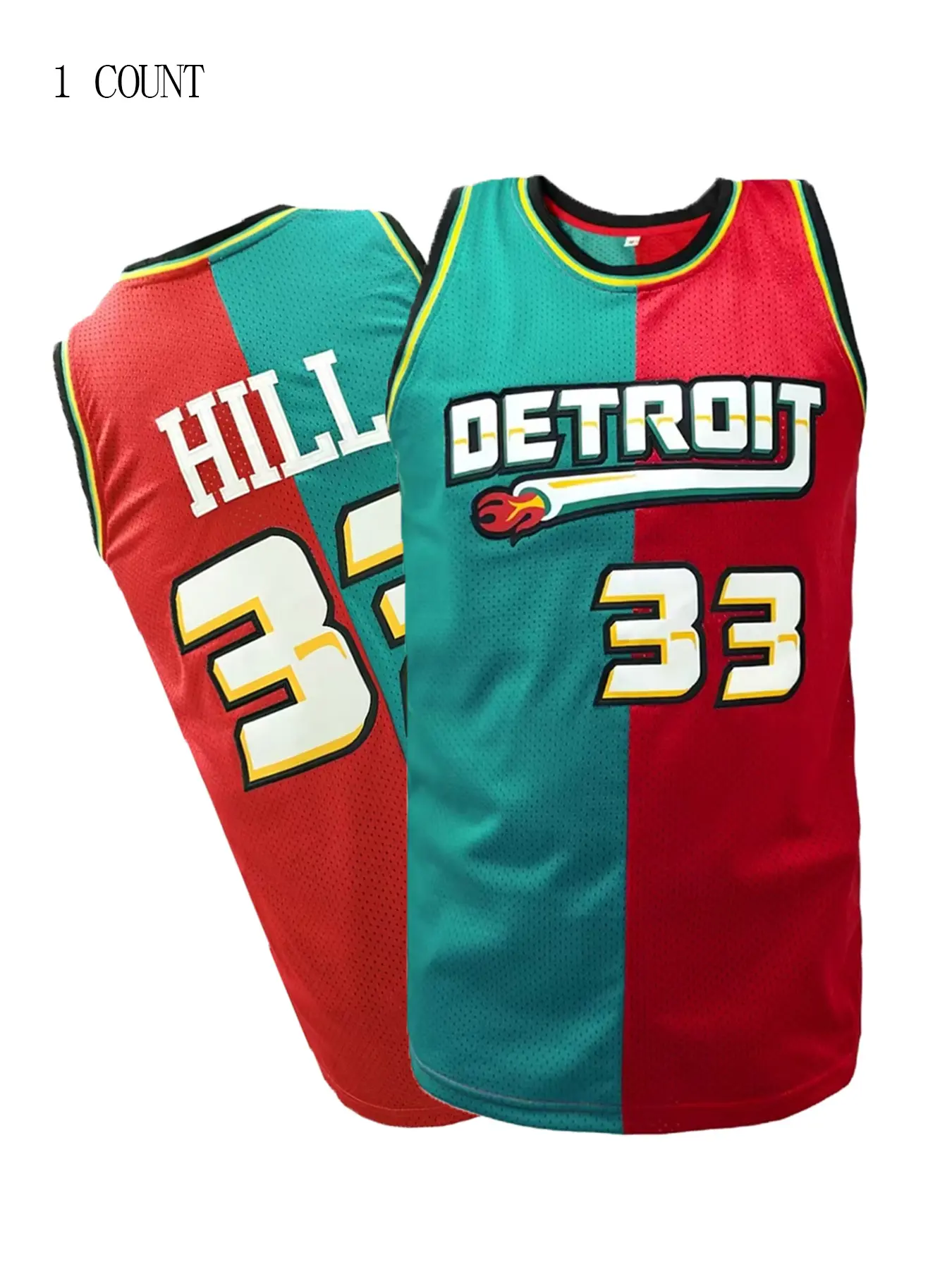 Men Women Detroit 33 Embroidered Basketball Clothing Jersey | Casual Streetwear Sleeveless Sports Apparel Jersey Sports Style Jersey