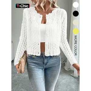 Women’s Plain Button-Front Sweater Cardigan, Basic Casual Long-Sleeve Cardigan for Everyday Wear, Women’s Knitwear for Spring and Autumn