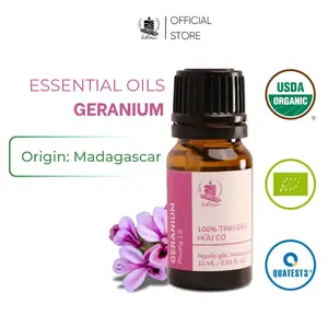 Organic Geranium Essential Oil - 100% Pure Natural - Madagascar Origin - Mood Balance & Self Care - Le Rustique