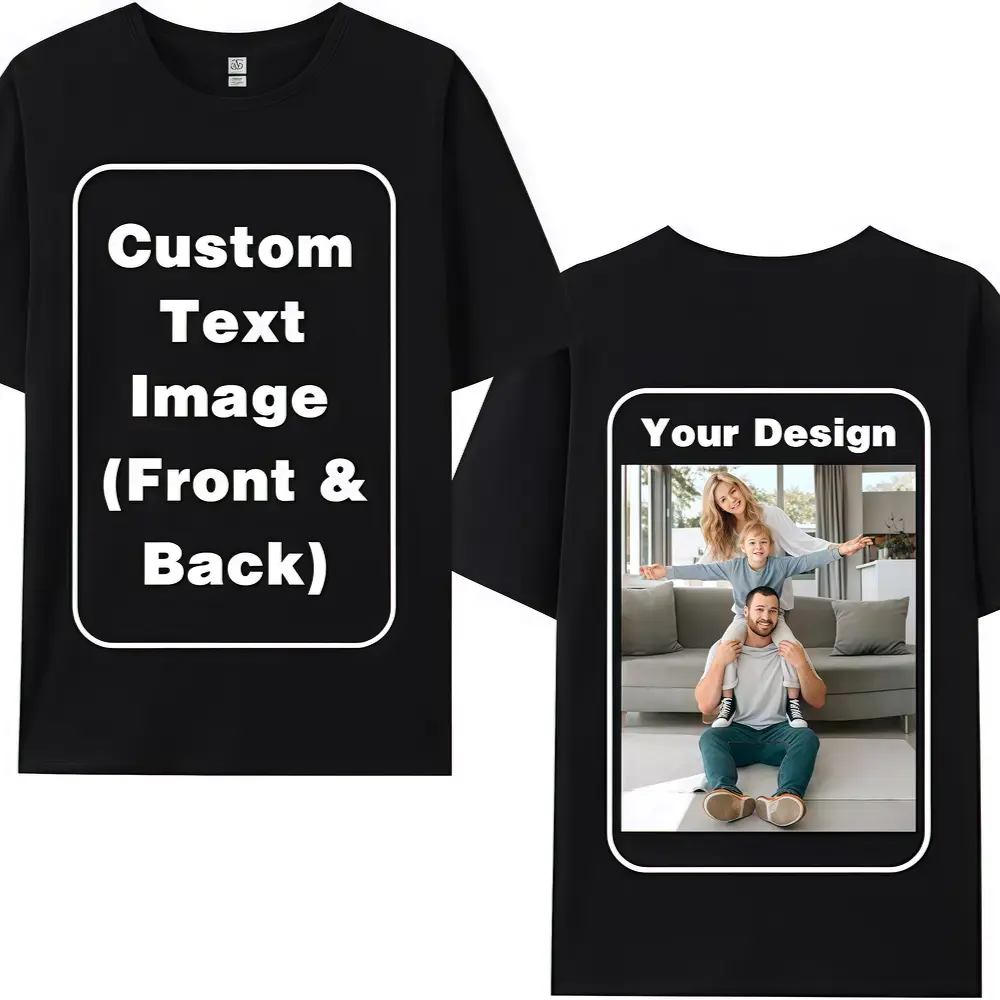 Custom T-Shirts for Men Women, Unisex T-Shirt for Adults Design Your Own, Customized Photo Text Logo Gift