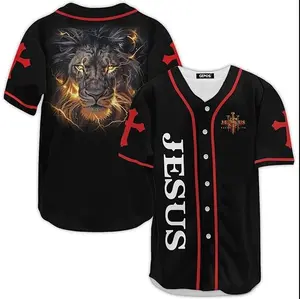 Personalized Lion Jesus Is My Everything Cross Baseball Jersey Shirt, Outdoor Sports, Sport Shirt