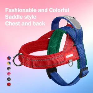 YuY Pet Contrast color harness,dog friendly, chest harness, leash, for medium and large dogs, Adjustable Spooky Dog Harness，Durable Reflective Harness，dog accessories,Adjustable Soft Padded,safety harness for dog,Idea for walking,dog training Saddle Style