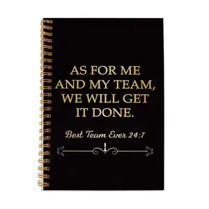 2d flat 5.5x8.3inch 1 pc Team Gifts for Employees Coworkers Spiral Bound Notebook, Inspirational Journal, Appreciation Gifts Lined Notebooks College Ruled, As for Me and My Team Notebook for School
